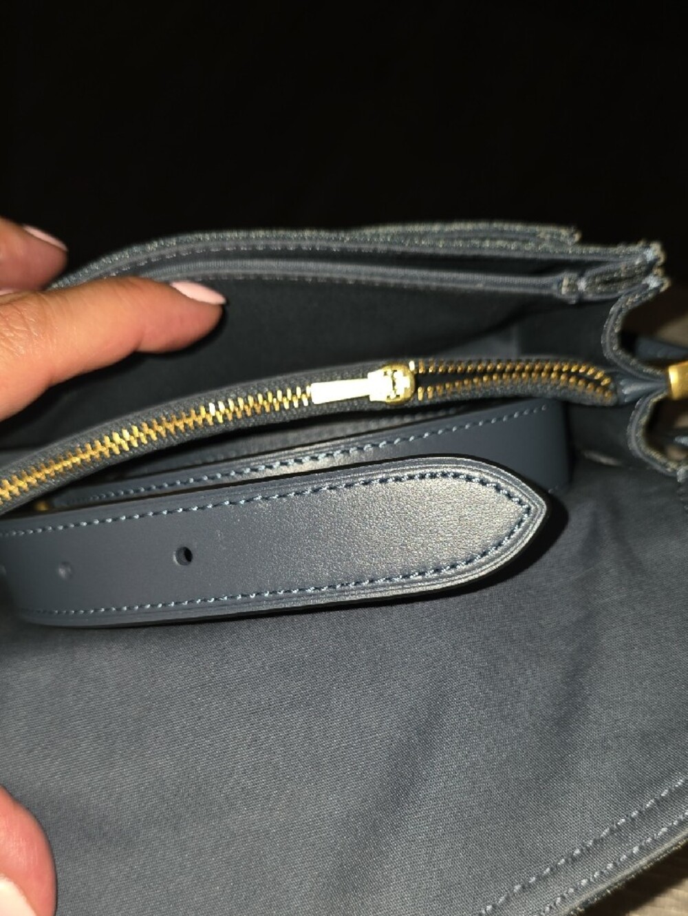 Coach Tabby Denim Shoulder Bag with Gold 'C' Turnlock - Blue - Picture 6 of 9